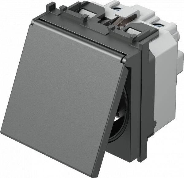 Tem Cates Приклучница шуко со капак антрацит 2М модул TEM VM11AA