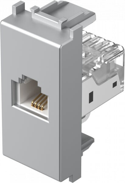Tem Cates Приклучница телефонска RJ11 сребро модул TEM KM36ES