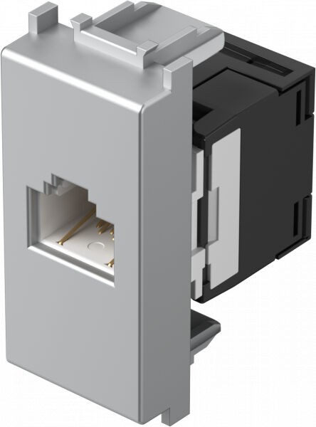 Tem Cates Приклучок компјутерски сребрен 1М CAT6 RJ45 8/8 модул KM39ES