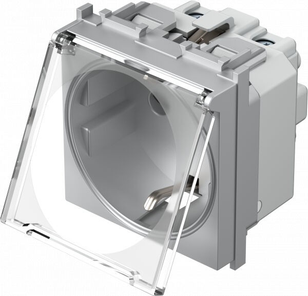 Tem Cates Приклучница II шуко капак сребро Профи модул VM11ST-P