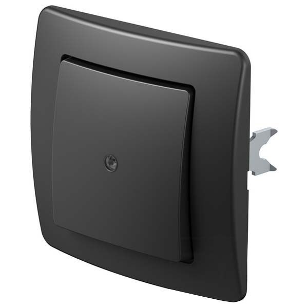 Tem Cates Прекинувач 16A црн со SS економик TEM SE10NBIN