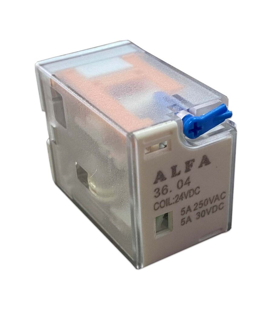 Alfa Electric Реле 4x5A 24V DC, 14 пина со LED индикација, Алфа 36.04 24VDC