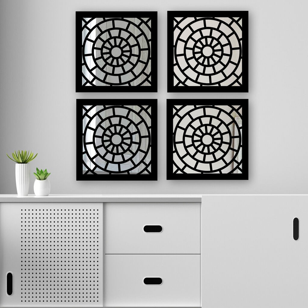 Комплет огледала Wallity SYH1168116865, црни