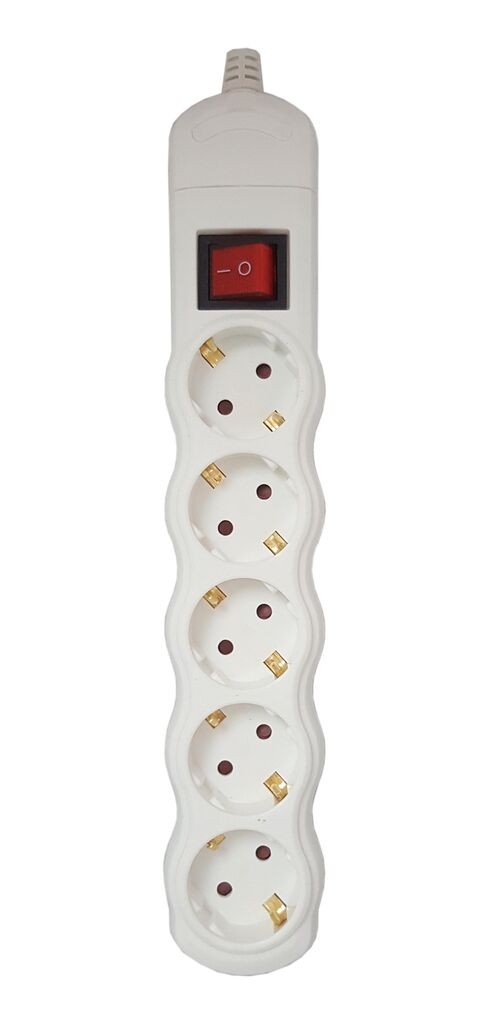 Alfa Electric Кутија за продолжен кабел со 5 дупки со прекинувач и заштита за деца