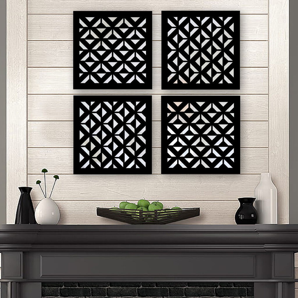 Комплет огледала Wallity SYH15088400394, црни