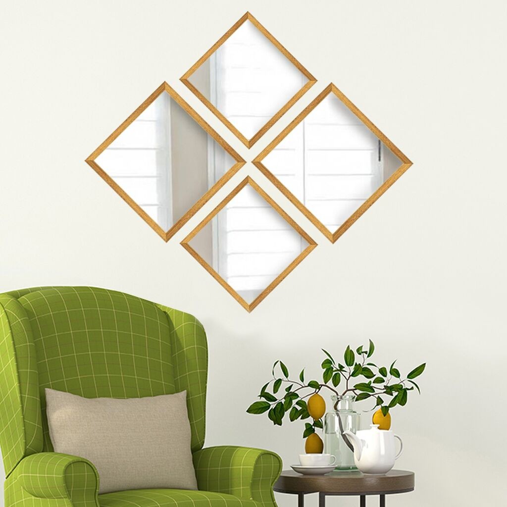 Комплет огледала Wallity SETAYNA_046, Златни