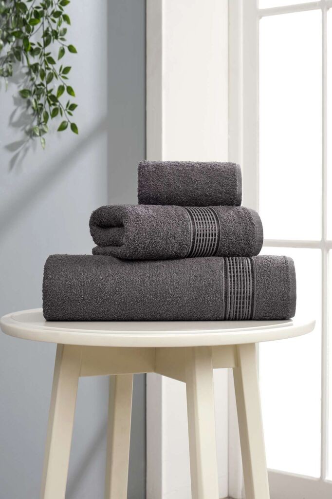 Комплет крпи за капење L'essentiel Maison Ezgi, 3 парчиња, сива боја