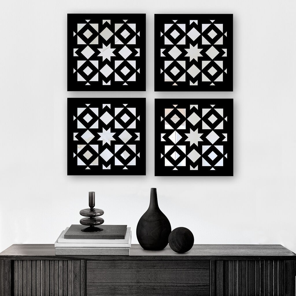 Комплет огледала Wallity SYH15088400391, црни