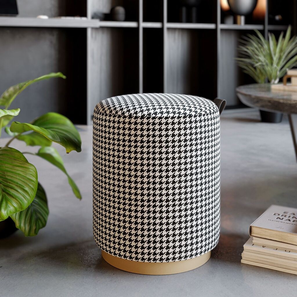 Столче Atelier del Sofa Macaria, 36x43x36 см, црно-бело