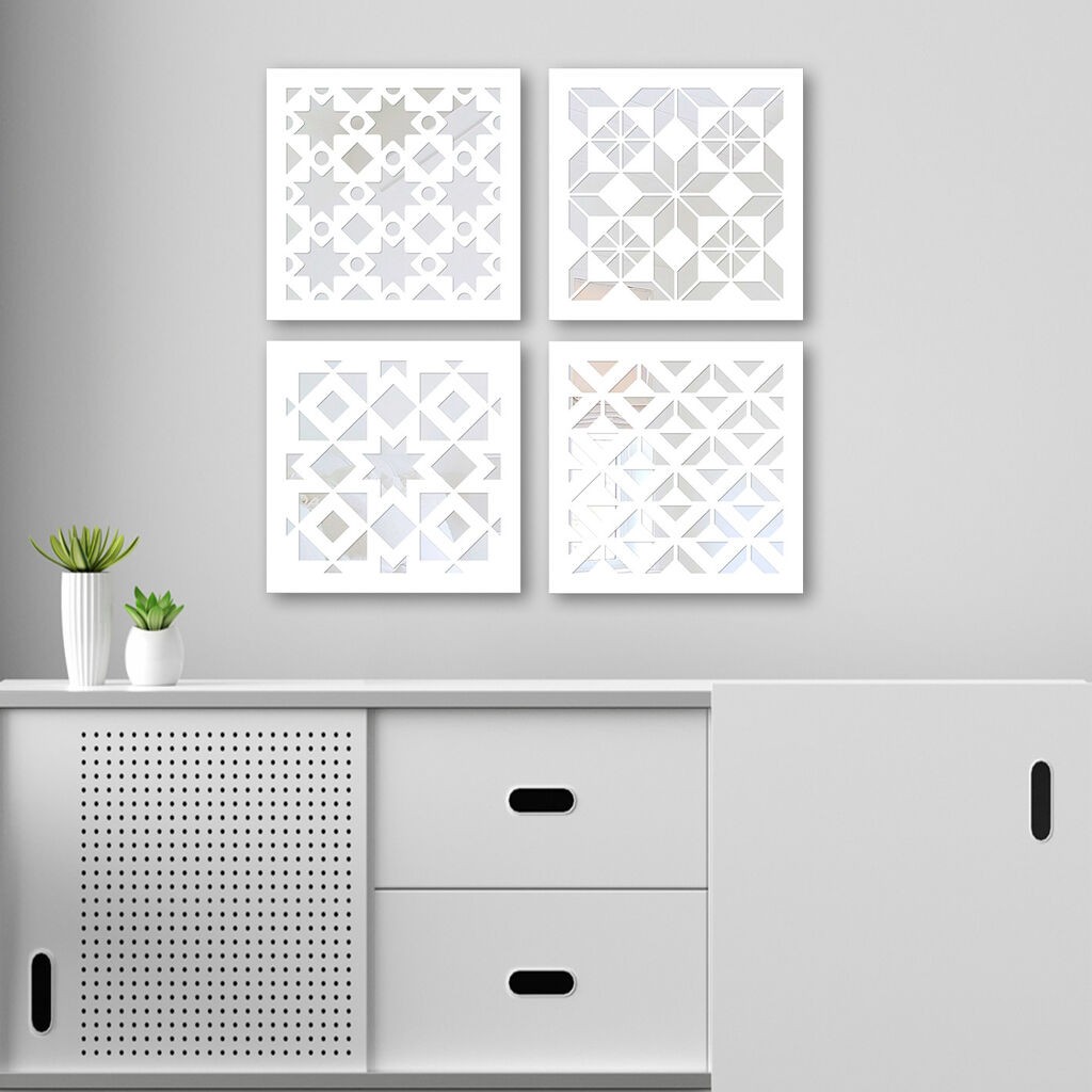 Комплет огледала Wallity BYZ1508840039, бела боја