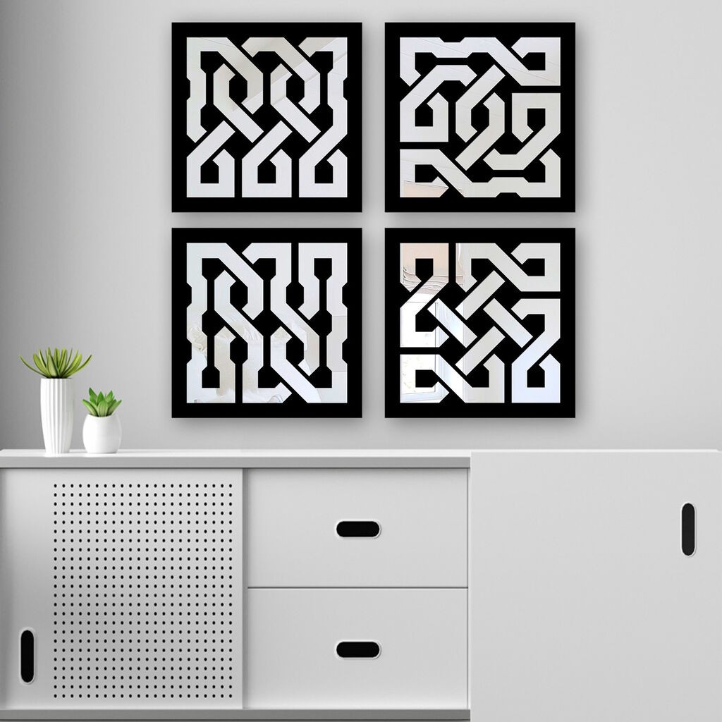 Комплет огледала Wallity SYH1896810094, црни