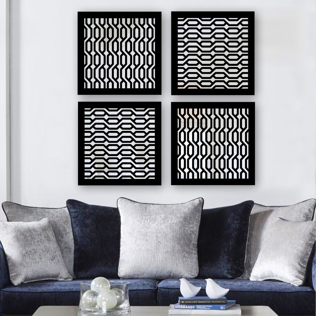 Комплет огледала Wallity SYH788848468, црни