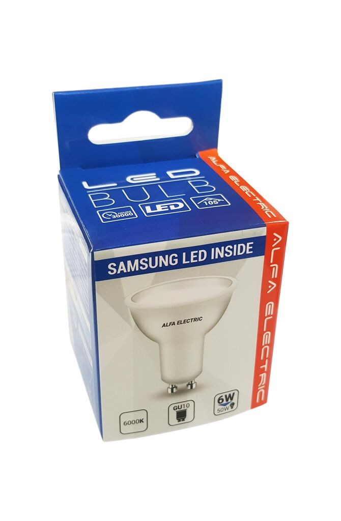 Alfa Electric LED сијалица GU10 6W 6000K Samsung