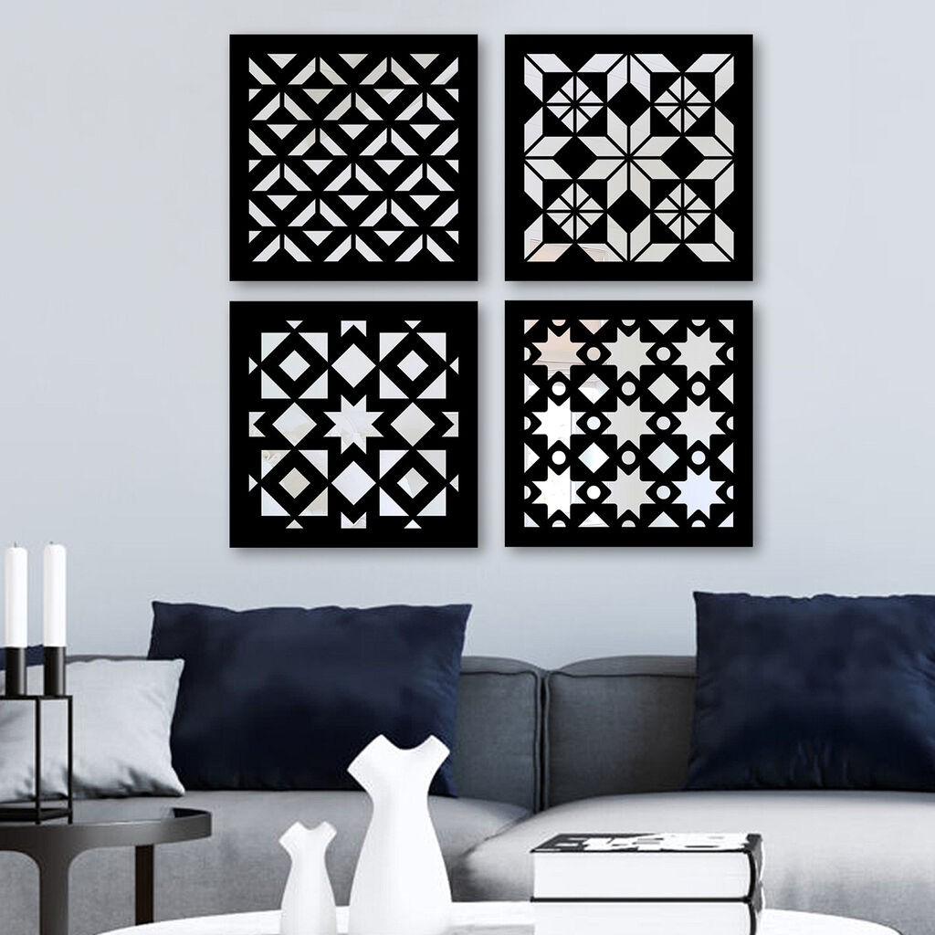 Комплет огледала Wallity SHY1508840039, црни