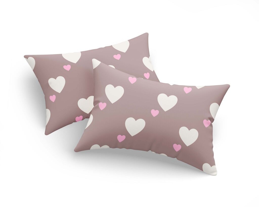 Комплет од две навлаки за перници Herz L'essentiel Maison, валкано розова