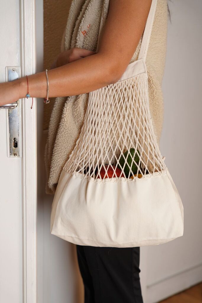 Мрежна чанта од Аберто Дизајн, беж