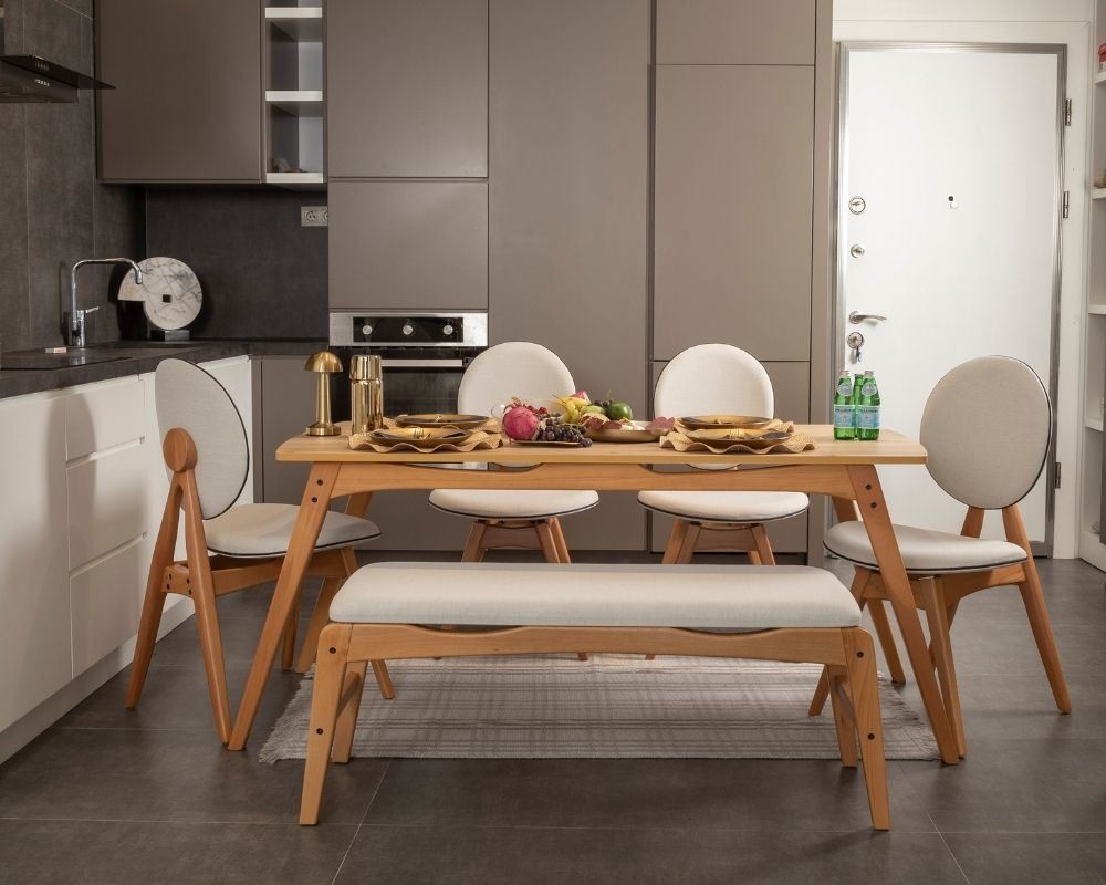 Трпезариски сет Hanah Home Touch (4S-1B) v2, даб-беж