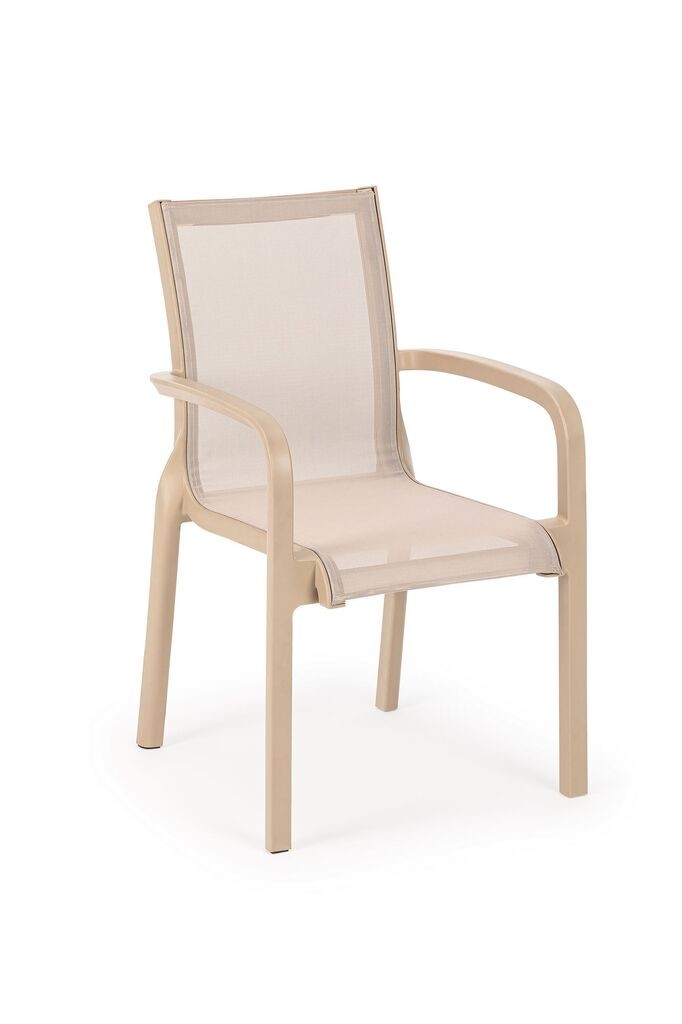 Градинарска столица Hanah Home со мрежа, 61,5x88,5x55 см, крем