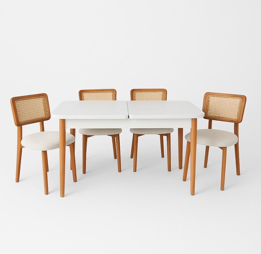 Трпезариски сет Hanah Home Natura, кафеаво-бел