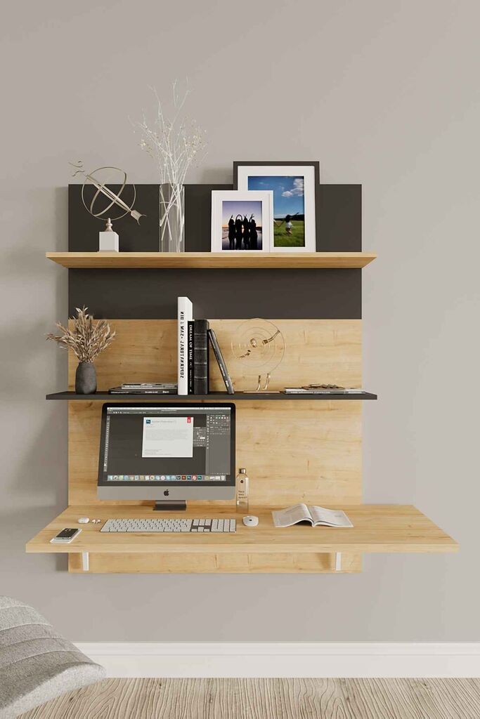 Ханах Домашна Биро Пух, 90x120x50 см, даб-црна