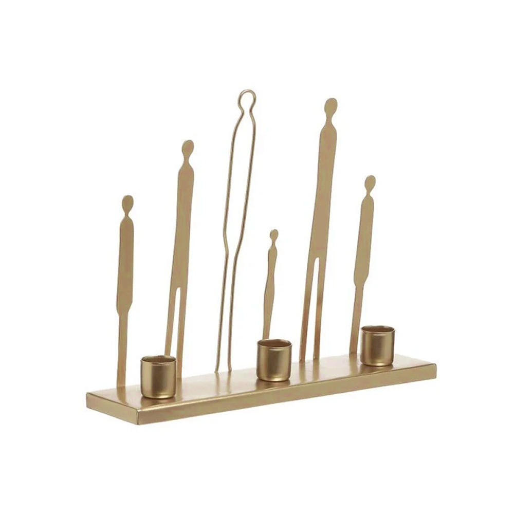 Метален свеќник златен 25х6х21