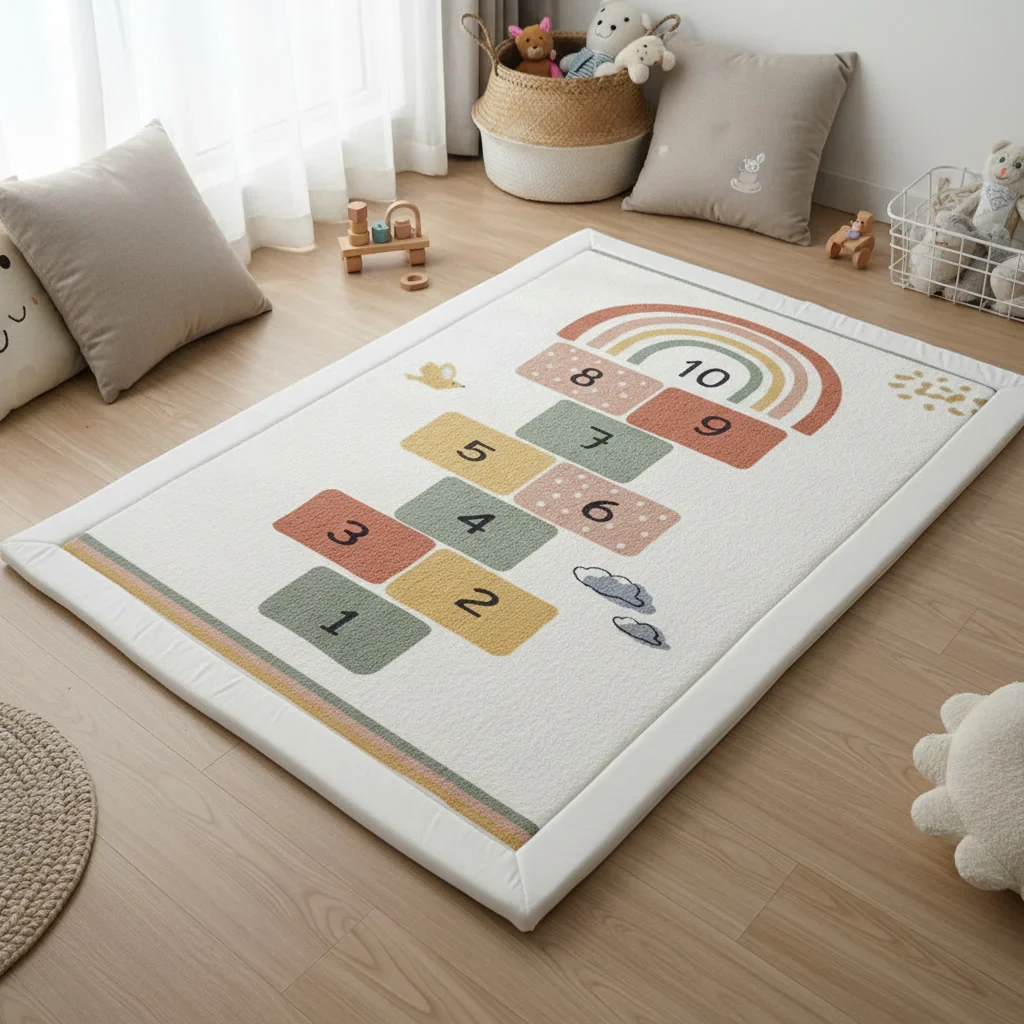 Детски тепих со мемори пена Бројки и виножито 150*200cm