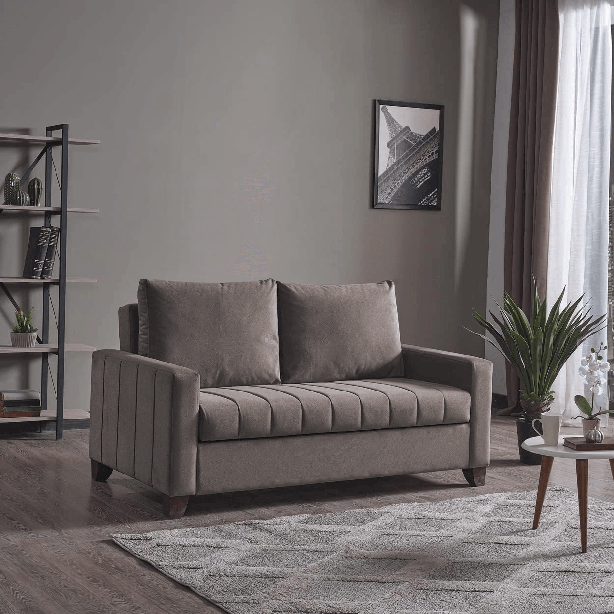 Мебел Ви Двосед Капл Светло Сива