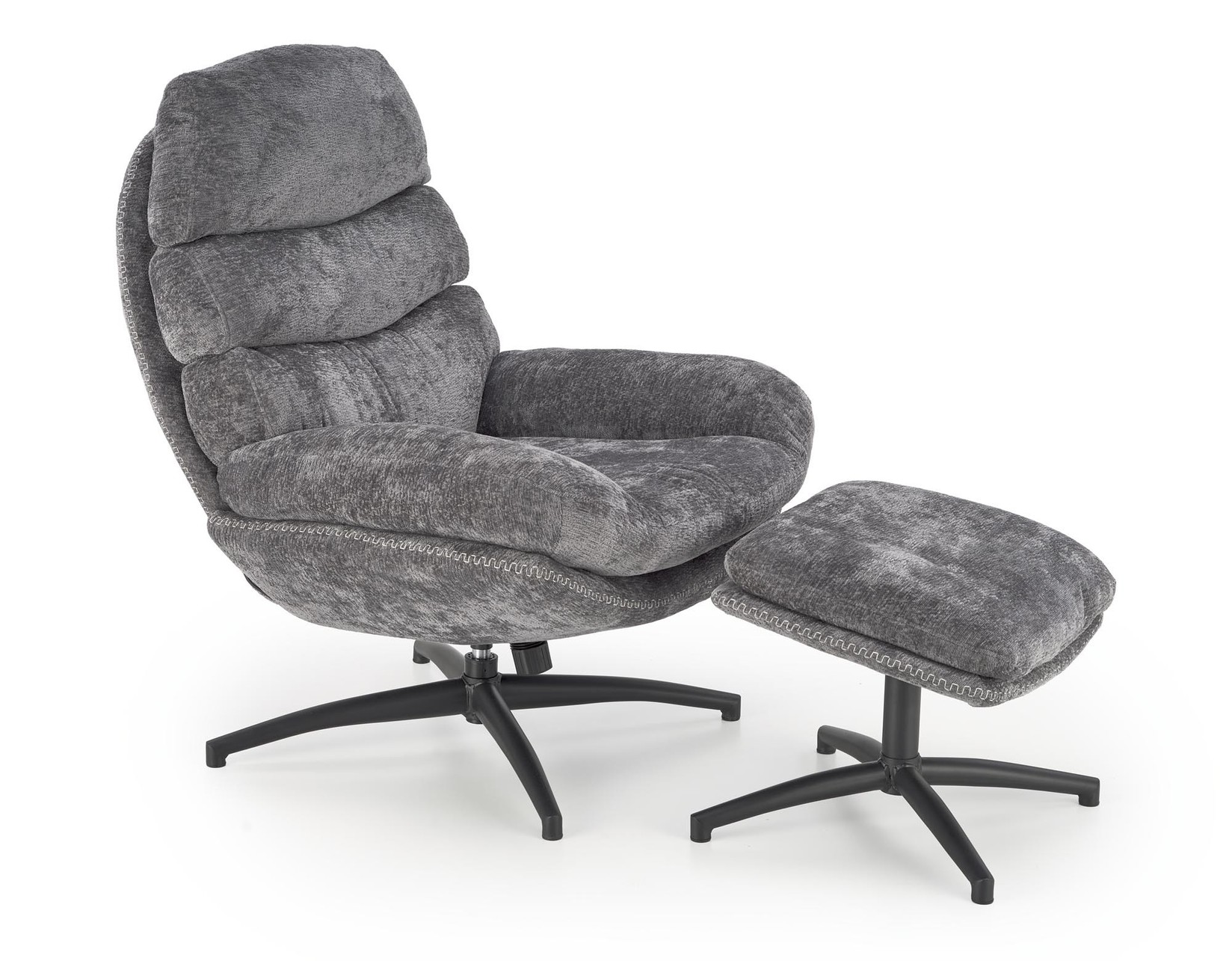 Мебел Ви Фотелја Дарио Со Табуретка Сива (0)