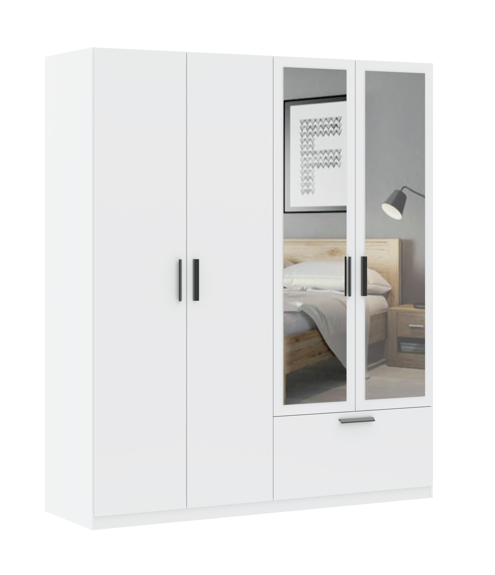 Мебел Ви Четворокрилен Ормар Лита 180 (0)