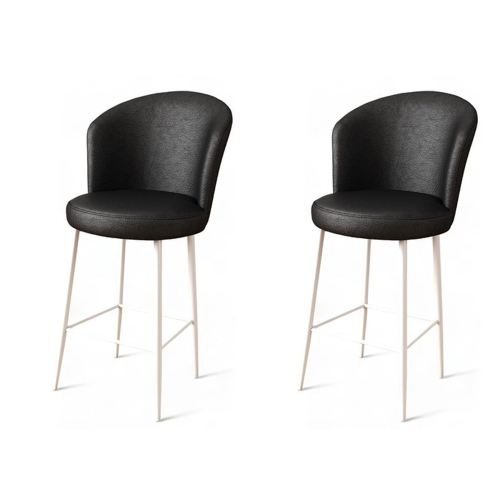 Комплет барски столчиња Hanah Home Uras, 2 парчиња, црно-бели