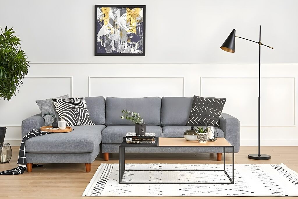 Маса Hanah Home Club Рајли, 120x40x40 см, беж-црна