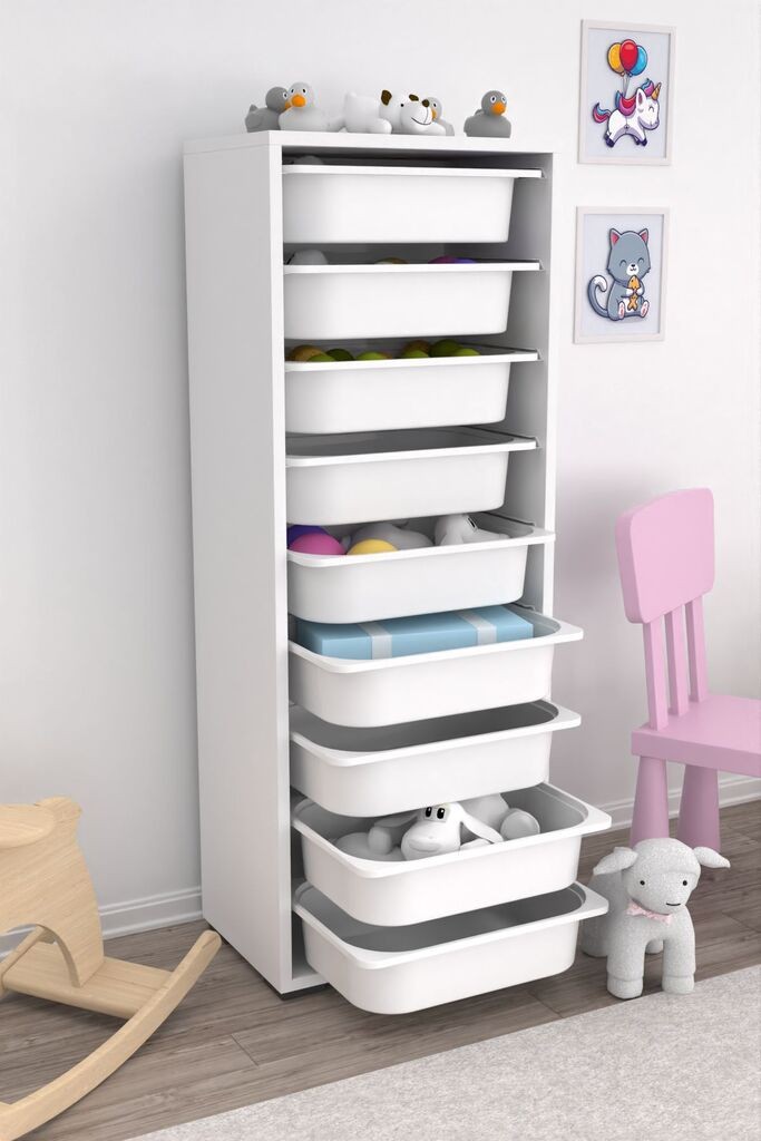 Комода со фиоки Hanah Home за повеќекратна употреба Zola 9N, 45,5 x 122 x 30 см, бела