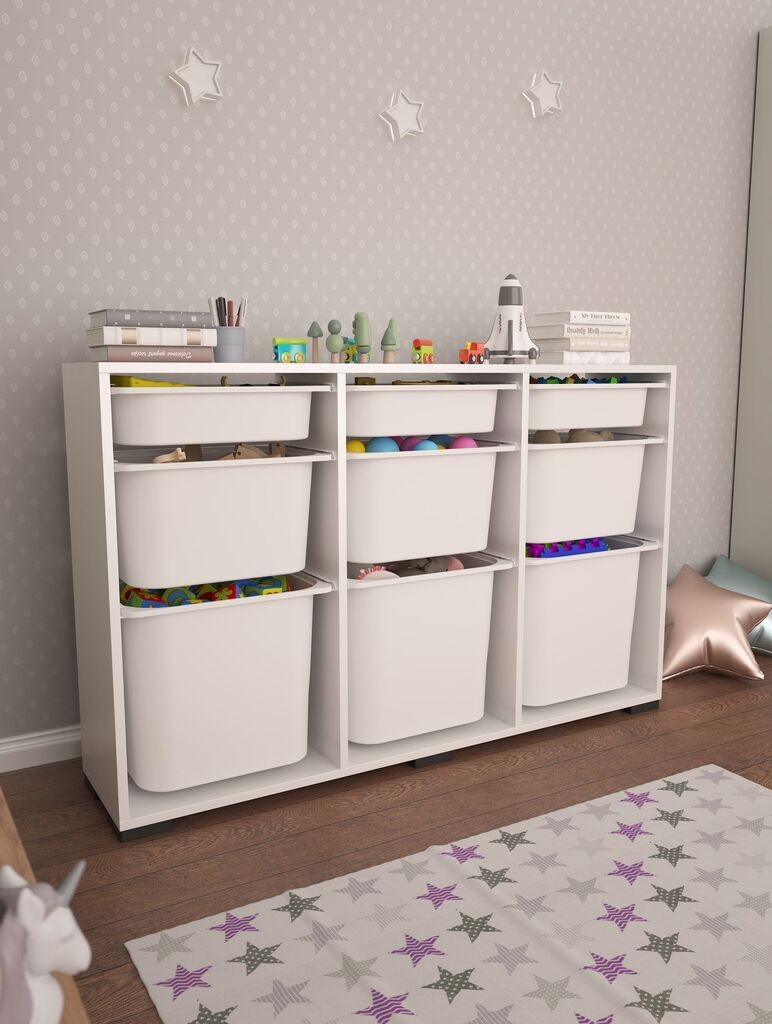 Комода Hanah Home за повеќекратна употреба Boffi, 134x84x30 см, бела