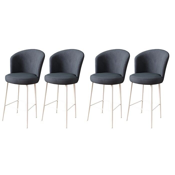 Комплет барски столчиња Hanah Home Alte, 4 парчиња, антрацит-бела