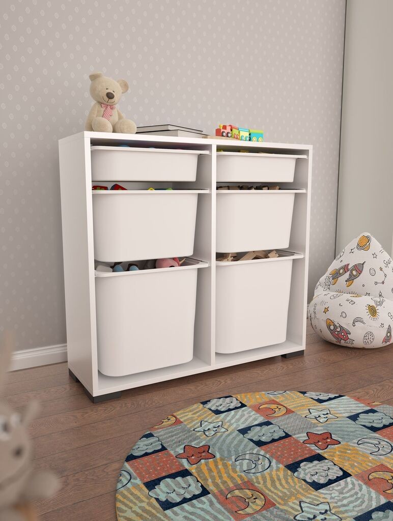 Комода Hanah Home за повеќекратна употреба Carla, 90x84x30 см, бела