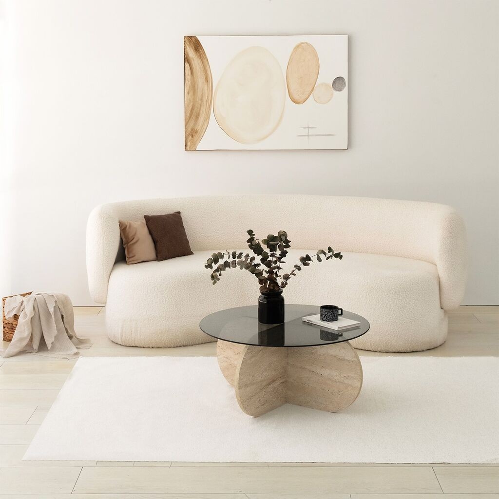 Маса Hanah Home Club во боја на меур, 75x35 см, крем