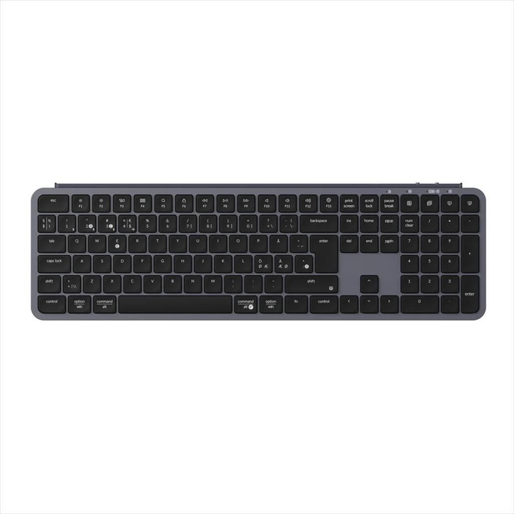 Keychron Безжчина тастатура B6 PRO ULTRA SLIM Full Size Multi-Device (Wired, 2.4Ghz,Bluetooth), Space Gray, B6P-K1