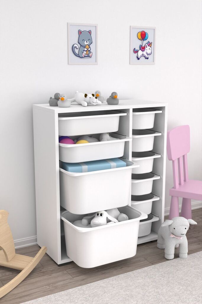 Комода Hanah Home Multifunctional Zen 2D2K6U, 69,5 x 83 x 30 см, бела