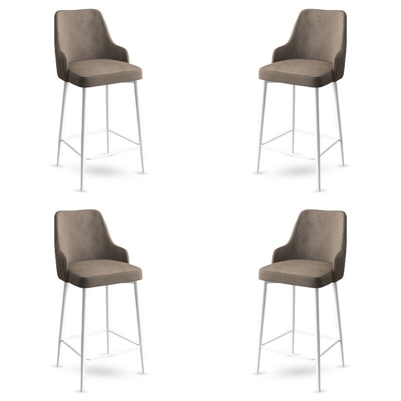 Комплет барски столчиња Hanah Home Enox, 4 парчиња, беж-бела