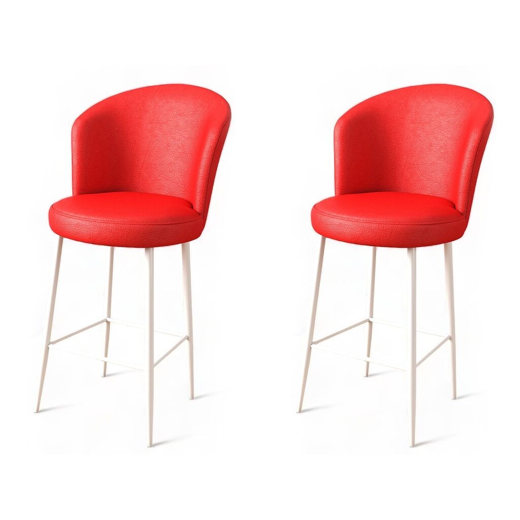Комплет барски столчиња Hanah Home Uras, 2 парчиња, црвено-црна