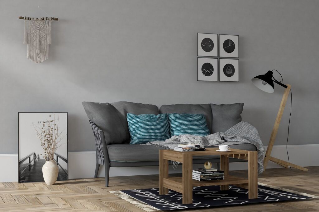 Маса Hanah Home Club со билки, 69,8x40x50 см, кафеава