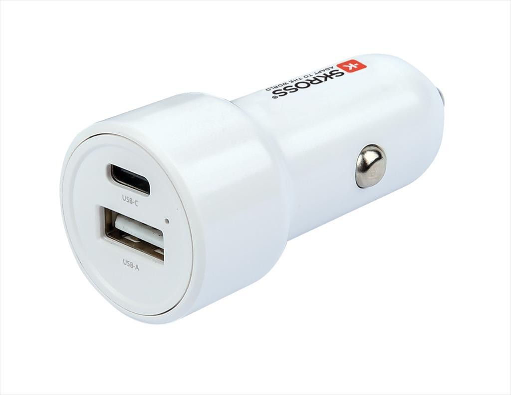 Skross Полнач за телфон за во автомобил DUAL PORT (USB-A + Type-C) 65W, SKCHCA0365WPDCN