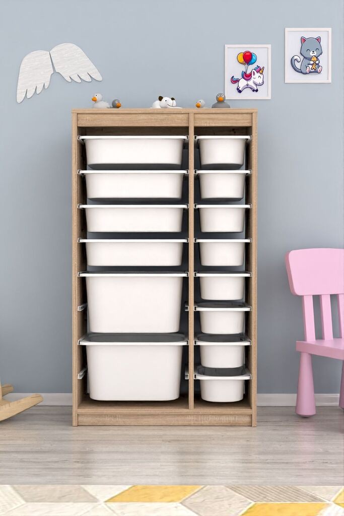 Комода Hanah Home Montana Xs 2D4N8U за повеќекратна употреба, 69 x 112,2 x 29,6 см, кафеаво-бела