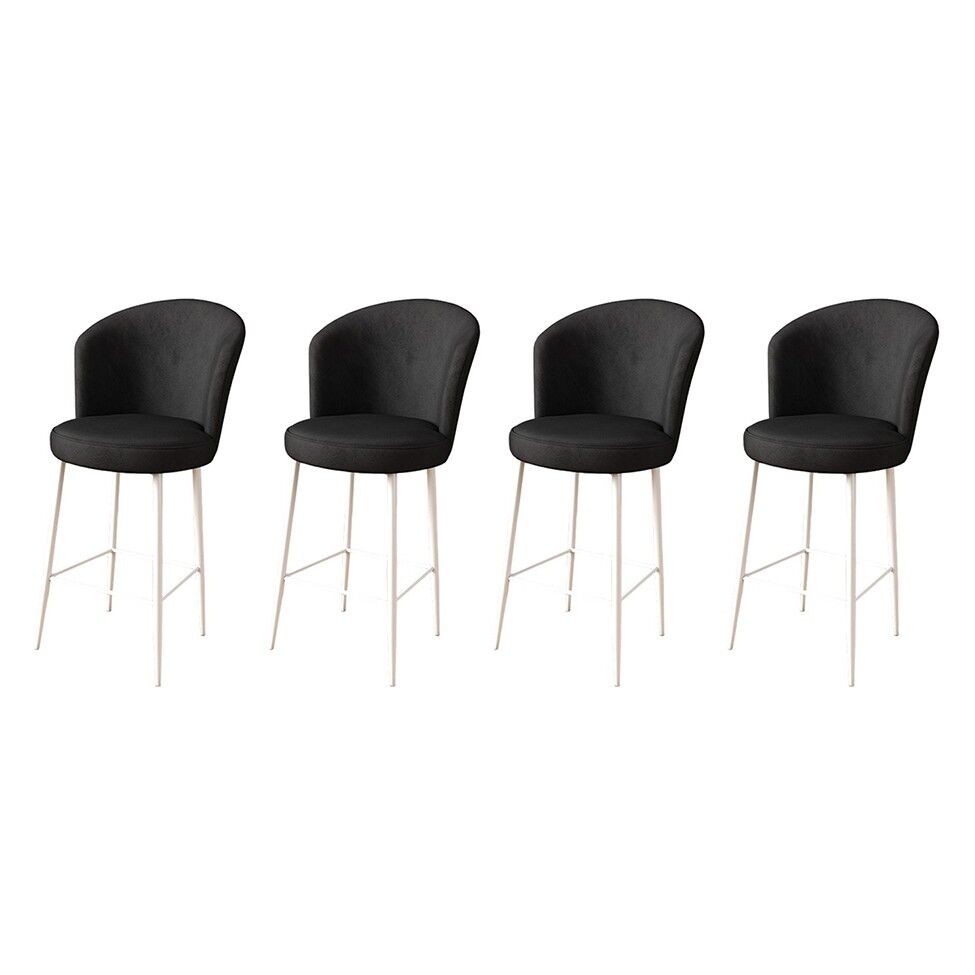 Комплет барски столчиња Hanah Home Alte, 4 парчиња, антрацит-бела