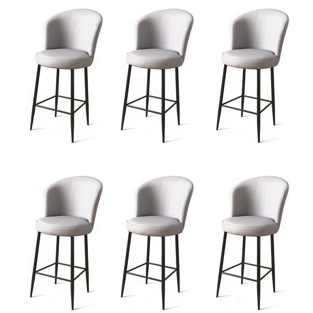 Комплет барски столчиња Hanah Home Uras, 6 парчиња, сиво-црна