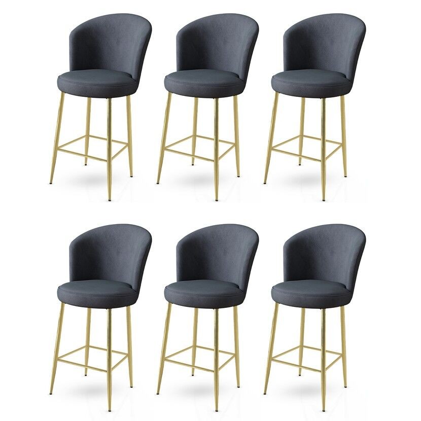 Комплет барски столчиња Hanah Home Alte, 6 парчиња, антрацит