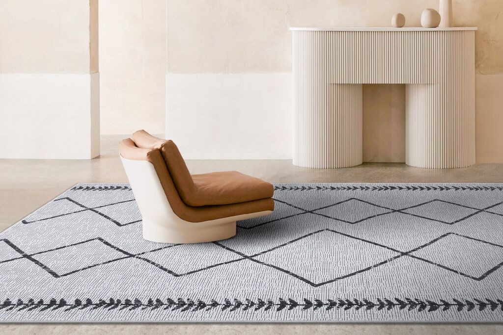 Тепих Conceptum Hypnose 22563A Фреско, 160x230 см, црно-сив