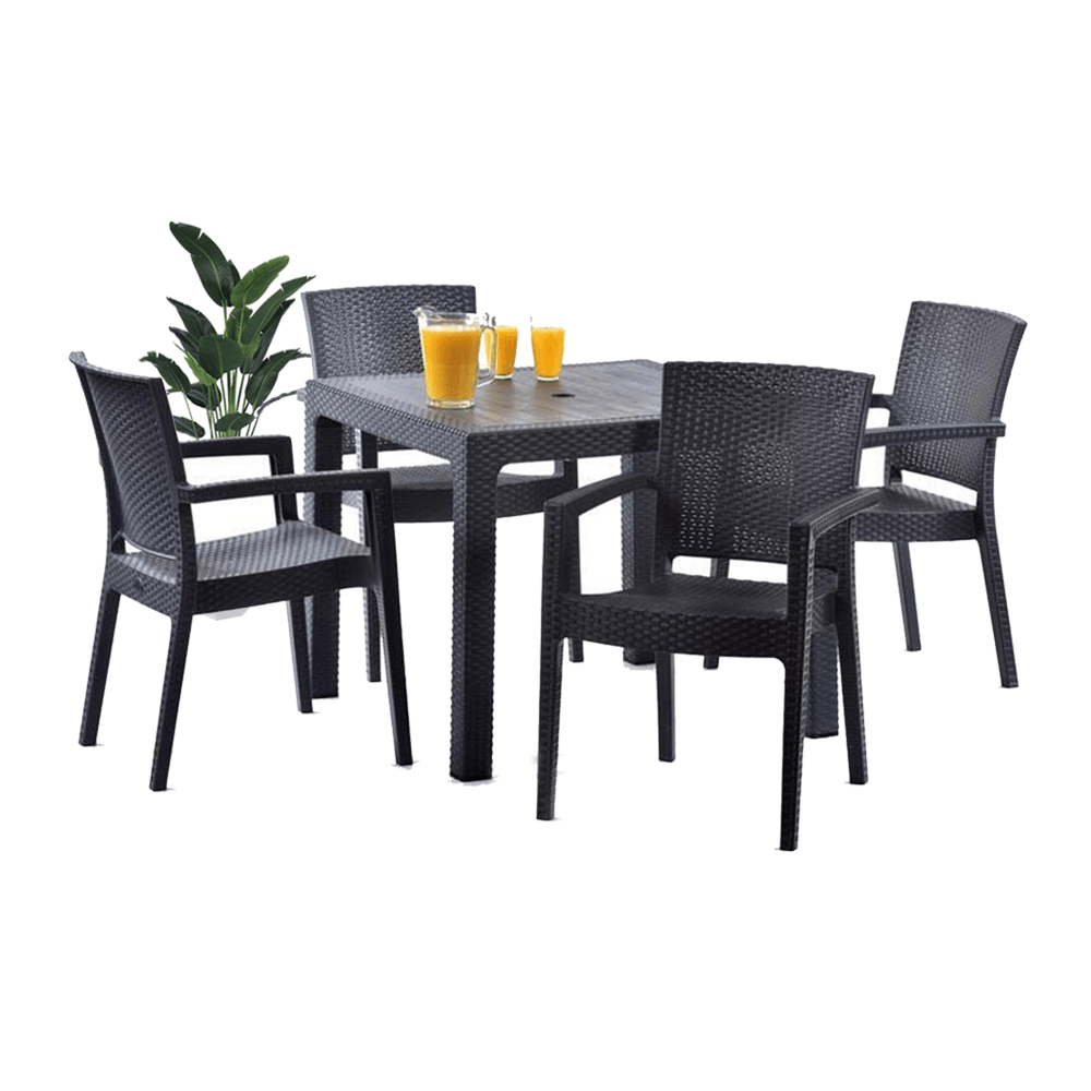 Сет маса ратан без стакло 90x90+4 столици лукс акција*