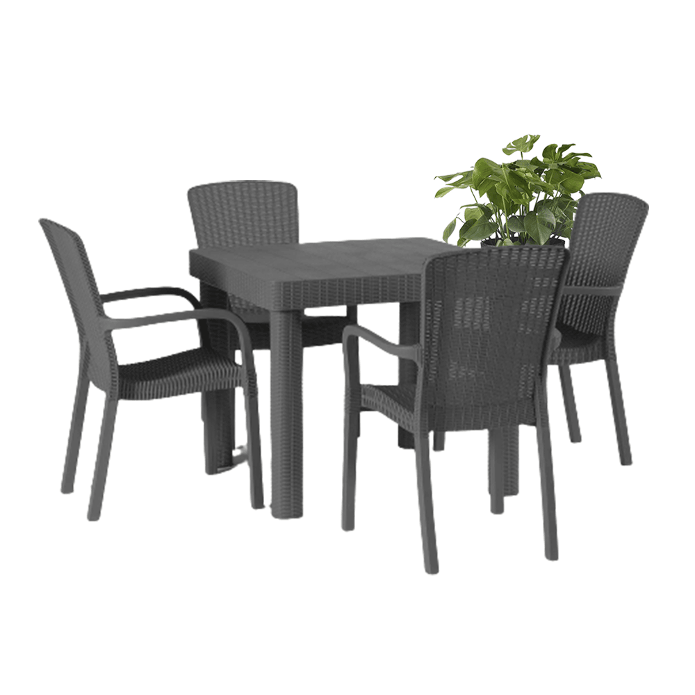 Комплет маса без стакло 90*90+4 столици седан*