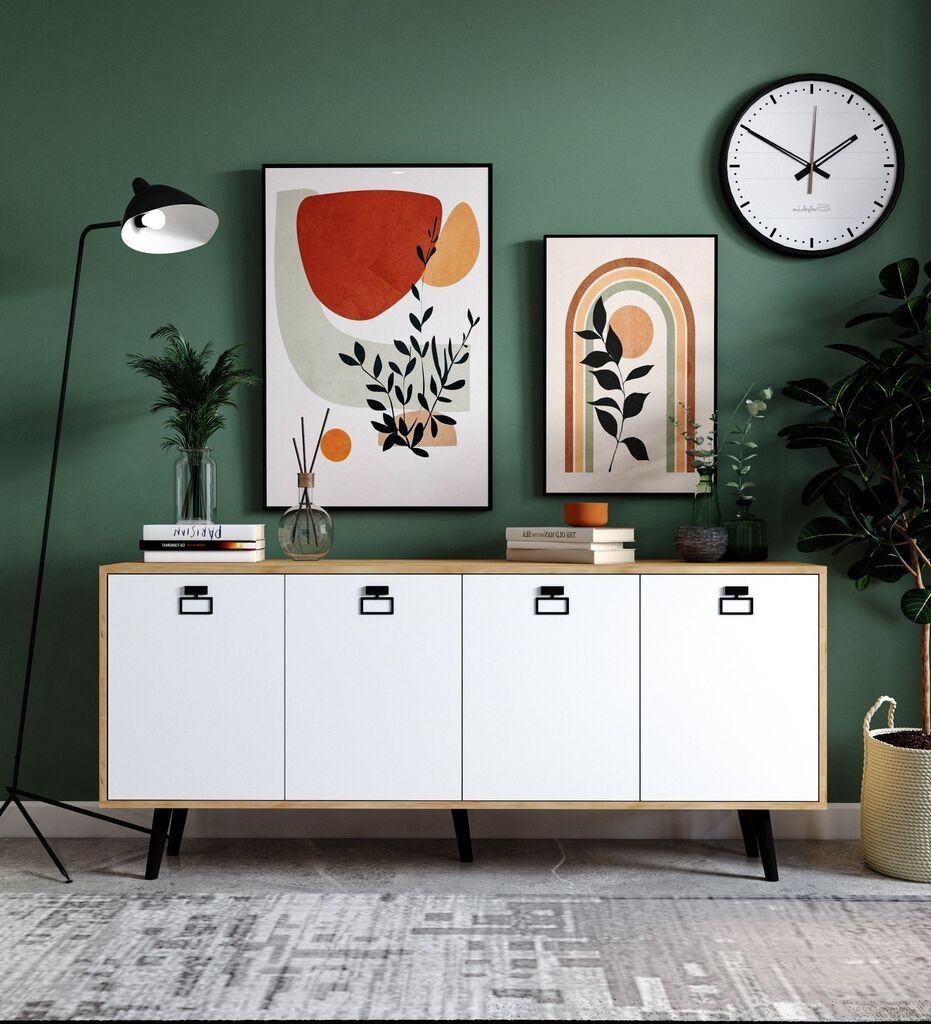 Комода Hanah Home Mirza Modern 180, бела